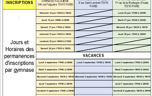 INSCRIPTIONS ATTENTION MISE A JOUR 31 AOUT