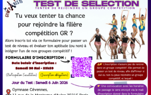 GYM PARIS 15 - TESTS DE SELECTION GR pour la Saison 2026/2027
