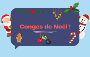 Vacances Scolaires de Noël (Pas de stage)