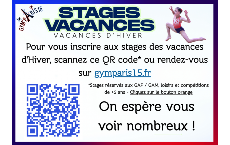 Inscriptions Stage d'Hiver