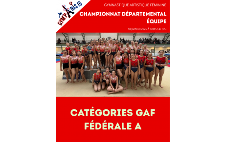 Résultats Championnat Départemental Equipes GAF Fédéral A - Paris 14e